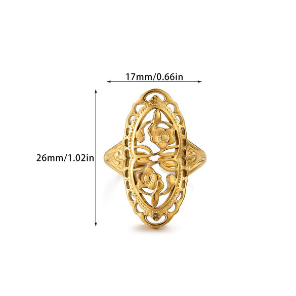 Wholesale Women's Copper Zircon Fruitshaped Ring 18K Gold Plated Inlaid With Gold Light Luxury Geometric Style Accessories