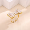 Wholesale Women's Copper Zircon Fruitshaped Ring 18K Gold Plated Inlaid With Gold Light Luxury Geometric Style Accessories