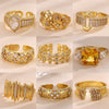 Wholesale Women's Copper Zircon Fruitshaped Ring 18K Gold Plated Inlaid With Gold Light Luxury Geometric Style Accessories