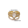 Wholesale Women's Copper Zircon Fruitshaped Ring 18K Gold Plated Inlaid With Gold Light Luxury Geometric Style Accessories
