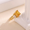 Wholesale Women's Copper Zircon Fruitshaped Ring 18K Gold Plated Inlaid With Gold Light Luxury Geometric Style Accessories