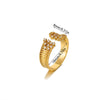 Wholesale Women's Copper Zircon Fruitshaped Ring 18K Gold Plated Inlaid With Gold Light Luxury Geometric Style Accessories