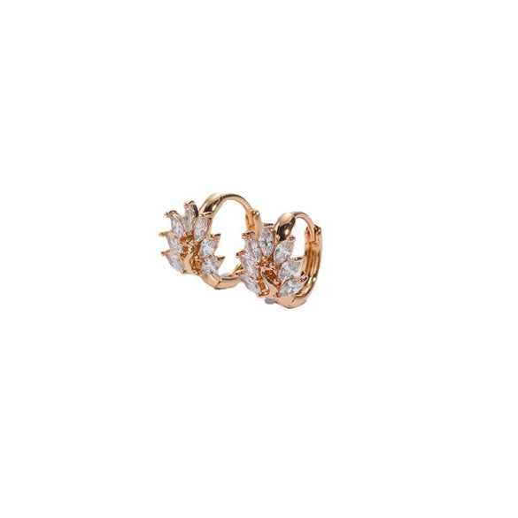 Wholesale Women's Copper Zircon Geometric Animal Pattern Electroplated Earrings
