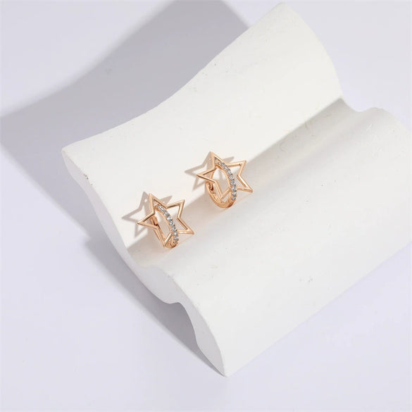 Wholesale Women's Copper Zircon Geometric Animal Pattern Electroplated Earrings
