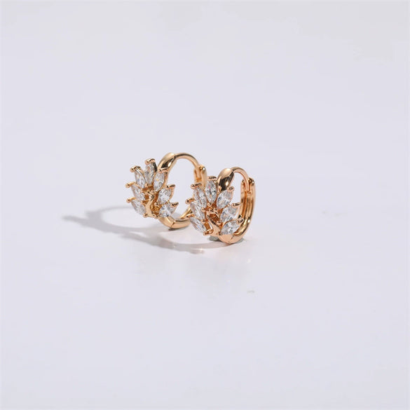 Wholesale Women's Copper Zircon Geometric Animal Pattern Electroplated Earrings
