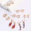 Wholesale Women's Copper Zircon Geometric Animal Pattern Electroplated Earrings