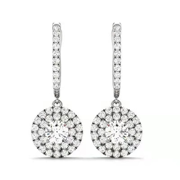 Wholesale Women's Copper Zircon Geometric Earrings Jewelry