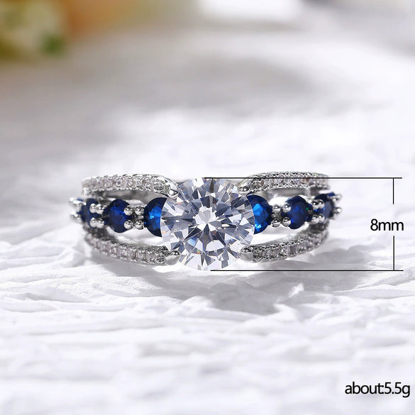 Wholesale Women's Copper Zircon Geometric Hollow Ring Jewelry