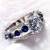 Wholesale Women's Copper Zircon Geometric Hollow Ring Jewelry