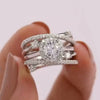 Wholesale Women's Copper Zircon Geometric Multicircle Winding Ring
