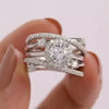 Wholesale Women's Copper Zircon Geometric Multicircle Winding Ring
