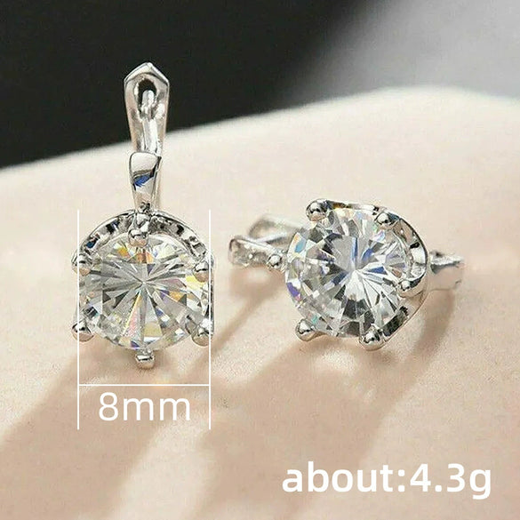 Wholesale Women's Copper Zircon Geometric Round Earrings