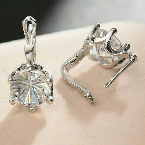 Wholesale Women's Copper Zircon Geometric Round Earrings