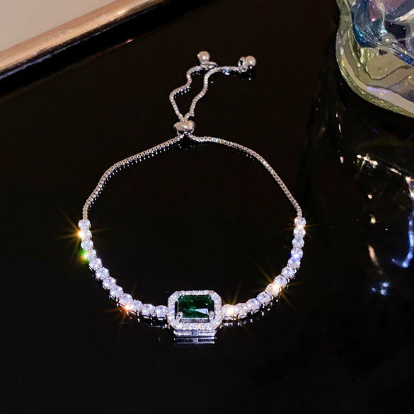 Wholesale Women's Copper Zircon Heart Shape Love Adjustable Bracelet With Real Gold Electroplated Fashion Light Luxury Design
