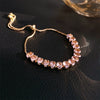 Wholesale Women's Copper Zircon Heart Shape Love Adjustable Bracelet With Real Gold Electroplated Fashion Light Luxury Design