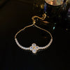 Wholesale Women's Copper Zircon Heart Shape Love Adjustable Bracelet With Real Gold Electroplated Fashion Light Luxury Design