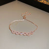 Wholesale Women's Copper Zircon Heart Shape Love Adjustable Bracelet With Real Gold Electroplated Fashion Light Luxury Design