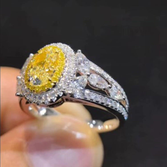 Wholesale Women's Copper Zircon Hollow Geometric Ring Jewelry