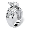 Wholesale Women's Copper Zircon Horse Eyeshaped Geometric Ring Jewelry