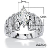 Wholesale Women's Copper Zircon Horse Eyeshaped Geometric Ring Jewelry