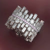 Wholesale Women's Copper Zircon Inlaid Geometric Irregular Full Circle Ring Jewelry