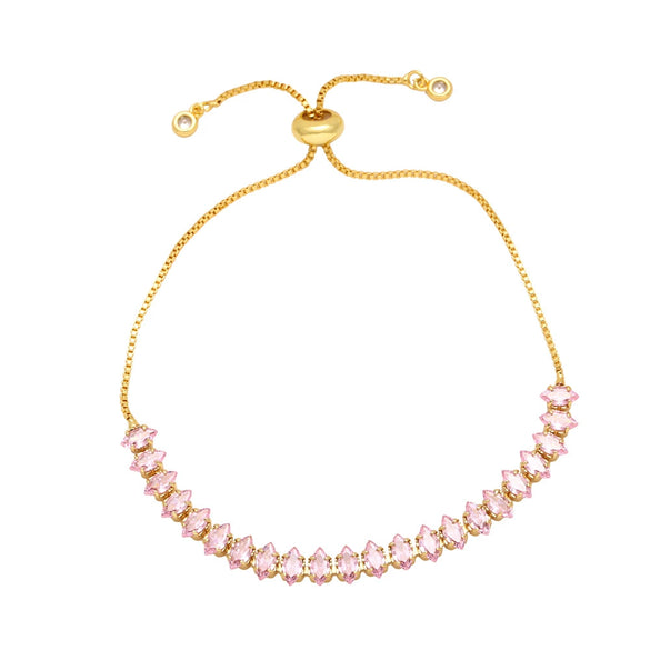 Wholesale Women's Copper Zircon Inlaid Geometric Prismatic Bracelet