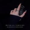 Wholesale Women's Copper Zircon Letter Double Open Finger Ring