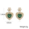 Wholesale Women's Copper Zircon Love Earrings With Geometric Pattern And Real Gold Plated Microinlay Treatment