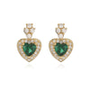 Wholesale Women's Copper Zircon Love Earrings With Geometric Pattern And Real Gold Plated Microinlay Treatment