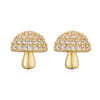 Wholesale Women's Copper Zircon Mushroom And Fruit Cherry Geometric Earrings