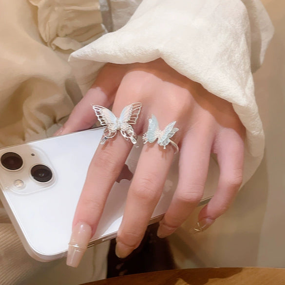 Wholesale Women's Copper Zircon Ring With Butterfly Animal Pattern And Electroplating Design