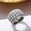 Wholesale Women's Copper Zircon Ring With Geometric Design