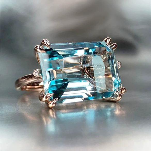 Wholesale Women's Copper Zircon Ring With Geometric Design