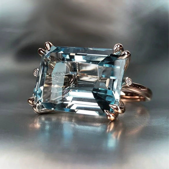 Wholesale Women's Copper Zircon Ring With Geometric Design