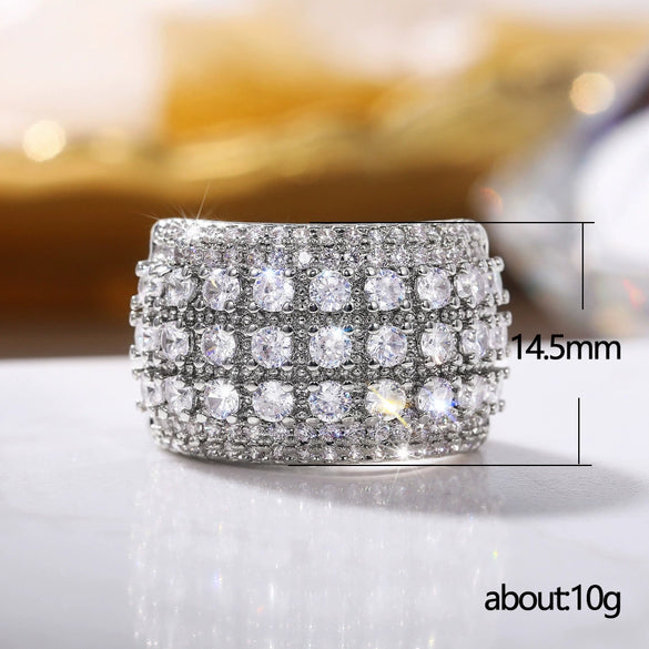 Wholesale Women's Copper Zircon Ring With Geometric Design