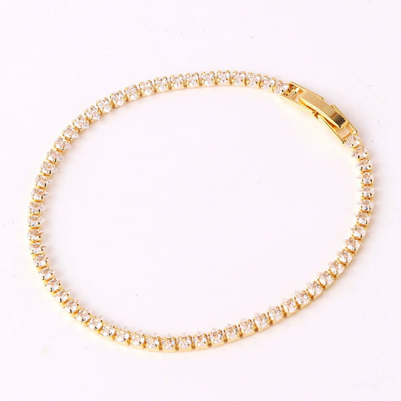 Wholesale Women's Copper Zircon Water Drop Geometric High Sense Electroplated Bracelet And Pendant Necklace Twopiece Set With Melon Seed Chain