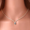 Wholesale Women's Copper Zircon Water Drop Geometric High Sense Electroplated Bracelet And Pendant Necklace Twopiece Set With Melon Seed Chain