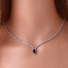 Wholesale Women's Copper Zircon Water Drop Geometric High Sense Electroplated Bracelet And Pendant Necklace Twopiece Set With Melon Seed Chain