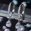 Wholesale Women's Copper Zircon Water Drop Pearshaped Geometric Earrings