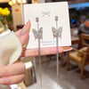 Wholesale Women's Copper Zirconia Butterfly Insect Style Niche Earrings