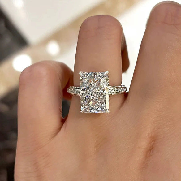 Wholesale Women's Copper Zirconia Geometric Princess Style Ring