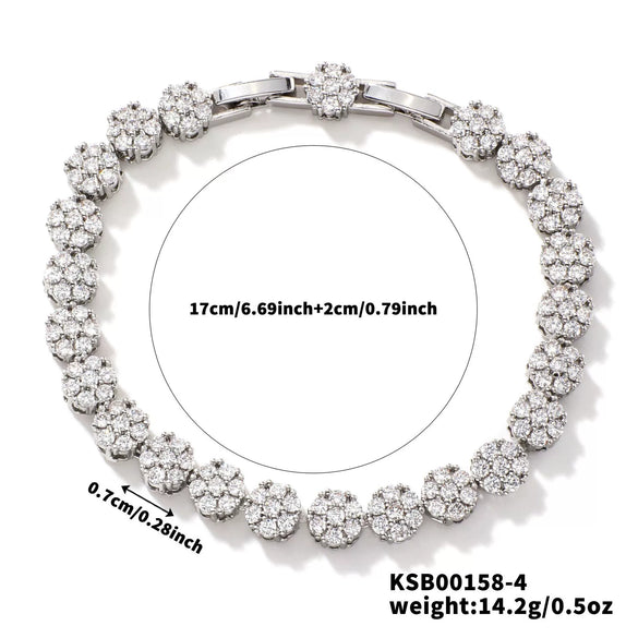 Wholesale Women's Copper Zirconia Geometric Style Bracelet