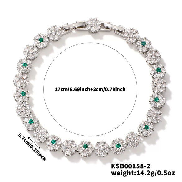 Wholesale Women's Copper Zirconia Geometric Style Bracelet