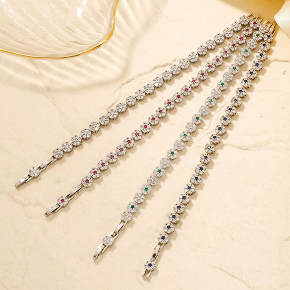 Wholesale Women's Copper Zirconia Geometric Style Bracelet