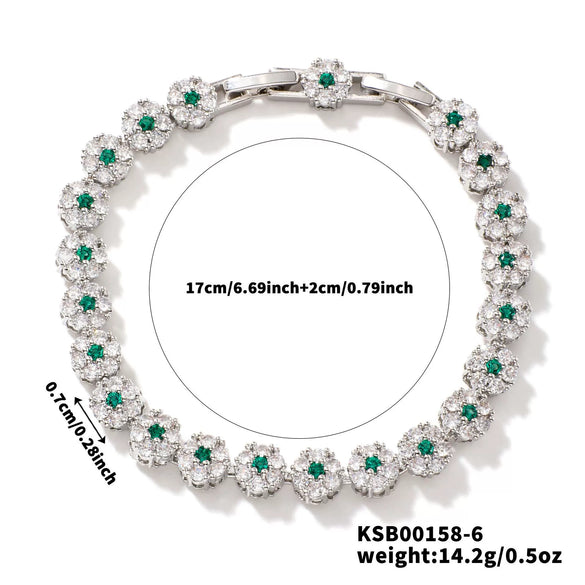 Wholesale Women's Copper Zirconia Geometric Style Bracelet