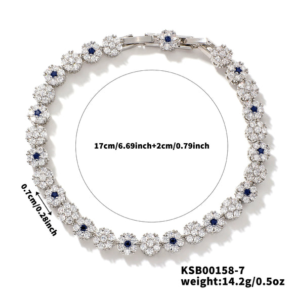 Wholesale Women's Copper Zirconia Geometric Style Bracelet