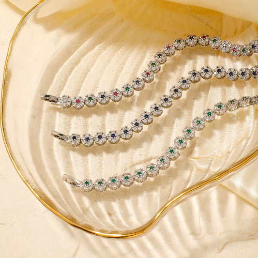 Wholesale Women's Copper Zirconia Geometric Style Bracelet