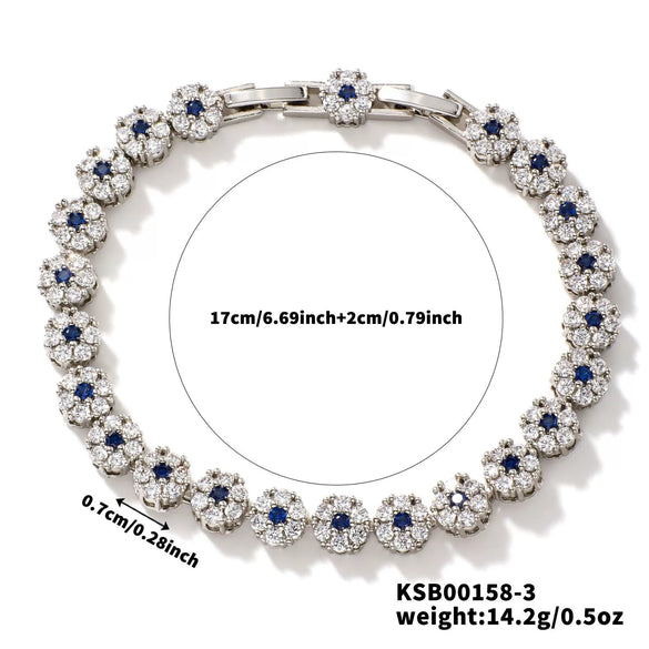 Wholesale Women's Copper Zirconia Geometric Style Bracelet