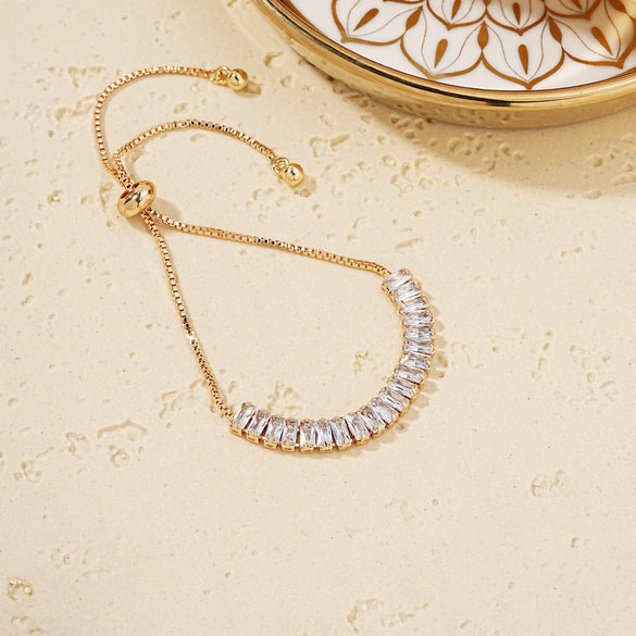 Wholesale Women's Copper Zirconium Multicolor Stone Full Diamond Bracelet With Glass Treatment And Fashion Temperament Design