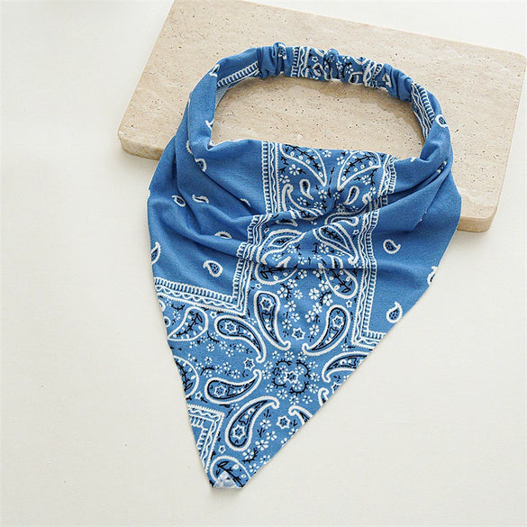 Wholesale Women's Cotton Geometric Artistic Headscarf Hair Belt Triangle Scarf